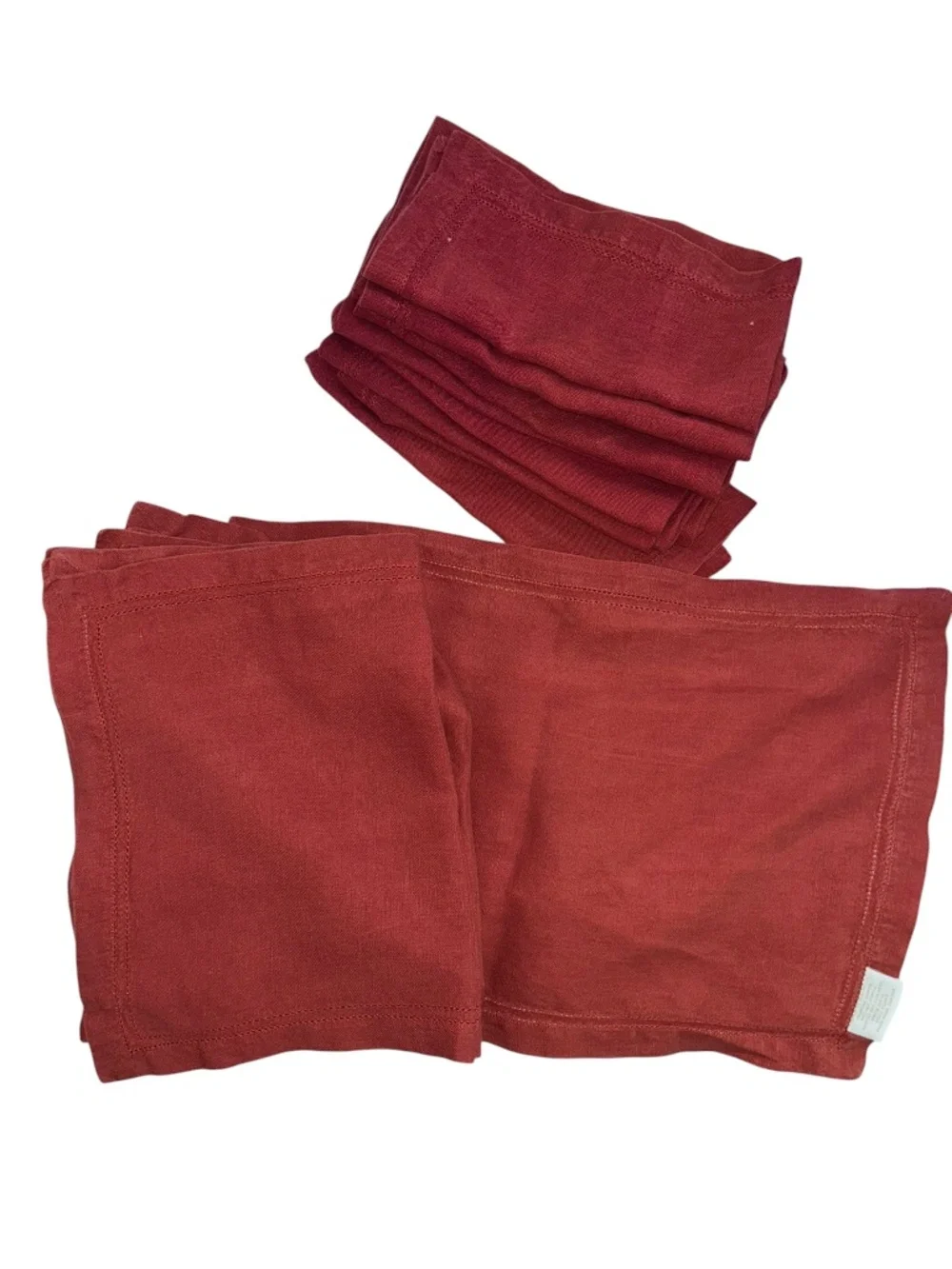 Williams Sonoma Rust red 15 pieces linen 8 napkins 8 placemats